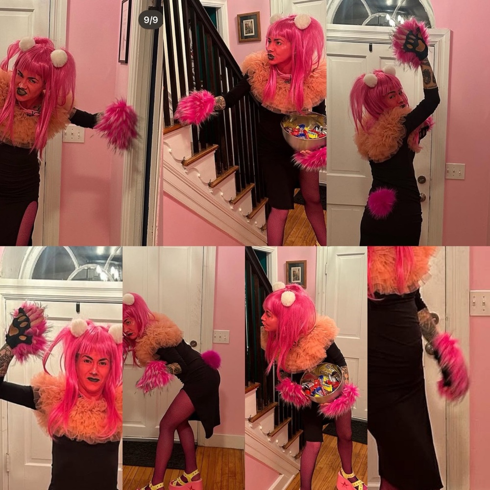 Pink Faux Fur and Pom-Pom Accessories bundle
